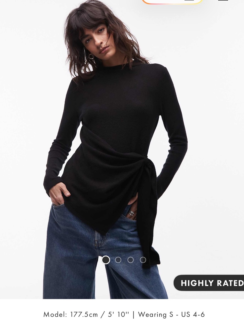 ASOS cinched side top with drape detail